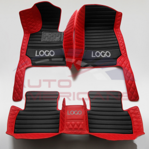 Hybrid Black & Red Design Diamond Car Floor Mats